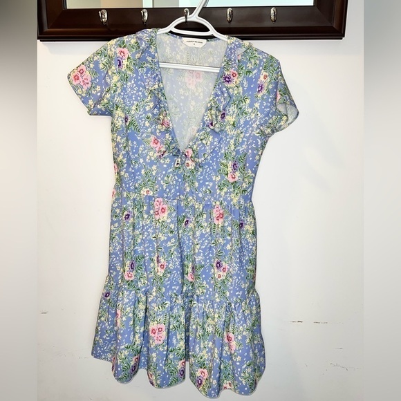 Goodnight Macaroon Ladies V neck Mid Length Dress Size Medium - Picture 1 of 4